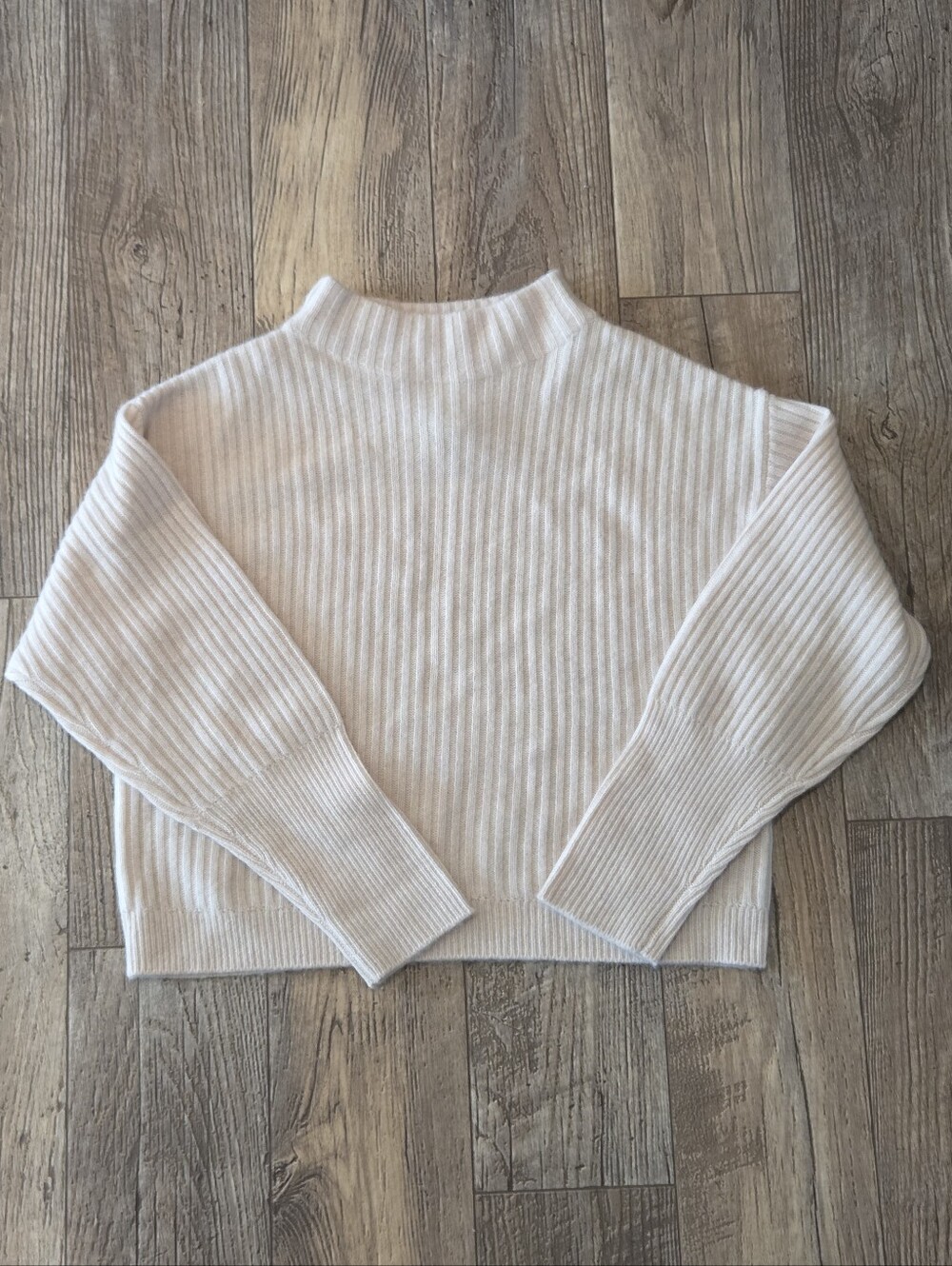 Joie 2ply 100% Cashmere Pullover Sweater Size L Cream/white